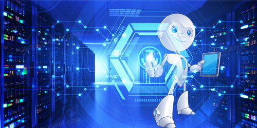 未来科技机器人数据库蓝色背景背景图片素材免费下载 背景背景 1701 850像素